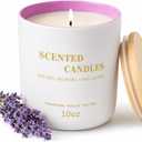 Lanttu Lavender Scented Candle for Home Decor, 10 oz Natural Soy Wax Jar Candles, 39 Hours Long Lasting Burning Candles for Mom Friend Birthday Housewarming Gift