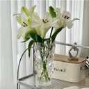 Modern Crystal Clear Glass Vase for Flower Heavy Duty Tall Home Centerpieces Decoration (Clear)