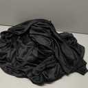 Black Polyester Table Clothes for 8 Foot Rectangle Tables, Wrinkle Free Fitted Table Cover with Pleated Ruffle Table Skirt for Birthday Party Wedding Trade Show Event Display