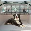 LOOBANI Dog Barrier for SUVs, Cars, Vehicles and Trucks Cargo Area, Universal Fit Adjustable Heavy-Duty Pet SUV Divider Gate with Metal Mesh for Safety Driving Travel Accessories