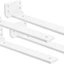 Heavy Duty Shelf Bracket White 12 inch 4 Pack Floating Shelf Brackets L Brackets for Shelves for DIY Decorative with Mounting Hardware