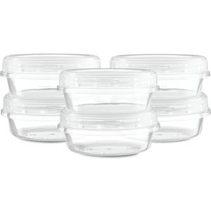 ELEGANT DISPOSABLES (8 Ounce 10 Pack) Clear Twist cap Containers with Clear Top Screw on Lids Twist Top Food Storage Freezer Containers