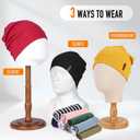 Slouchy Beanie for Women Cotton Beanies Hats Men Lightweight Soft Chemo Headwear Warm Skull Cap for All Seasons (Denim Blue)