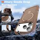 Compatible with iPhone 17 Pro Max Case 6.9'' with Magnetic Ring Stand [Military Drop Protection][Compatible with MagSafe] Shockproof 17 Pro Max Phone Case for Men Wowen,Brown