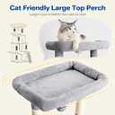 ABCPET Cat Tree Tower 63in Multi-Level Cat Tower for Indoor Cats with Sisal Scratching Posts, Condo, Hammock, Dangling Ball and Extended Platform for Cats to Play, Light Grey