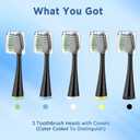 Replacement Toothbrush Heads for Waterpik Complete Care 5.0/9.0 (CC-01/WP-862), with Covers, 5 Count, Black