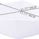 PLASTICPRO Disposable 128 ounce Square Serving Bowls, Party Snack or Salad Bowl, Extra Large Plastic Elegant White Pack of 4