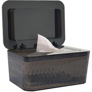 Wet Baby Wipes Dispenser - Large Capacity Wipe Holder Seal-Designed Dust-Proof Wet Wipes Container Keep Diaper Wipes Fresh (1 Pack Large, Brown)