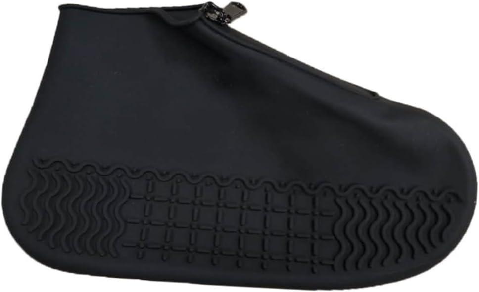 GALPADA Silicone Waterproof Anti-Skid Shoes Cover Zipper Outdoor Rain Boots Protector for Men and Women Reusable Non-Slip Shoe Covers for Rainy Days