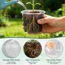 OUPSAUI 35 Pack 4/6/8/10/12 Inch Clear Nursery Pots with Drainage Hole, Clear Large Plastic Pots for Plants, Transparent Variety Seedling Planter for Vegetable Flowers Fruits, 4+6+8+10+12Inch*5PCS