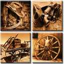 DJSYLIFE Western Decor Cowboy Wall Art for Men's Bedroom Office Canvas Printed Poster Home Decoration Artwork 12" W x 12 H x 4