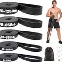 Resistance Bands, Pull Up Bands, Exercise Workout Bands for Working Out, Pull Up Assistance Bands Set for Men & Women, Body Stretching, Physical Therapy, Muscle Training (Black)