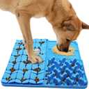 Silicone Snuffle Mat for Dog,Slow Feeder Lick Mat with Suction Cups for Slow Eating,Encourages Natural Foraging Skill,Pet Sniffing Mat for Small/Medium/Large Dog Cat (Blue)
