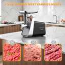 Electric Meat Grinder, Fruits & Tomato Sauce Maker with Strainer, Sausage Stuffer with Sausage Tube, 2 Blades, 3 Plates, Kubbe Kit, 2800W Max, Meat Mincer Heavy Duty for Home Kitchen