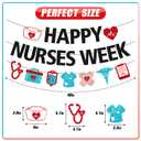 Happy Nurses Week Banner Thank You Nurses We Appreciate You Party Decoration for Doctor Medical Hospital Office Nursing School Graduation Party Supplies (Red and Blue)