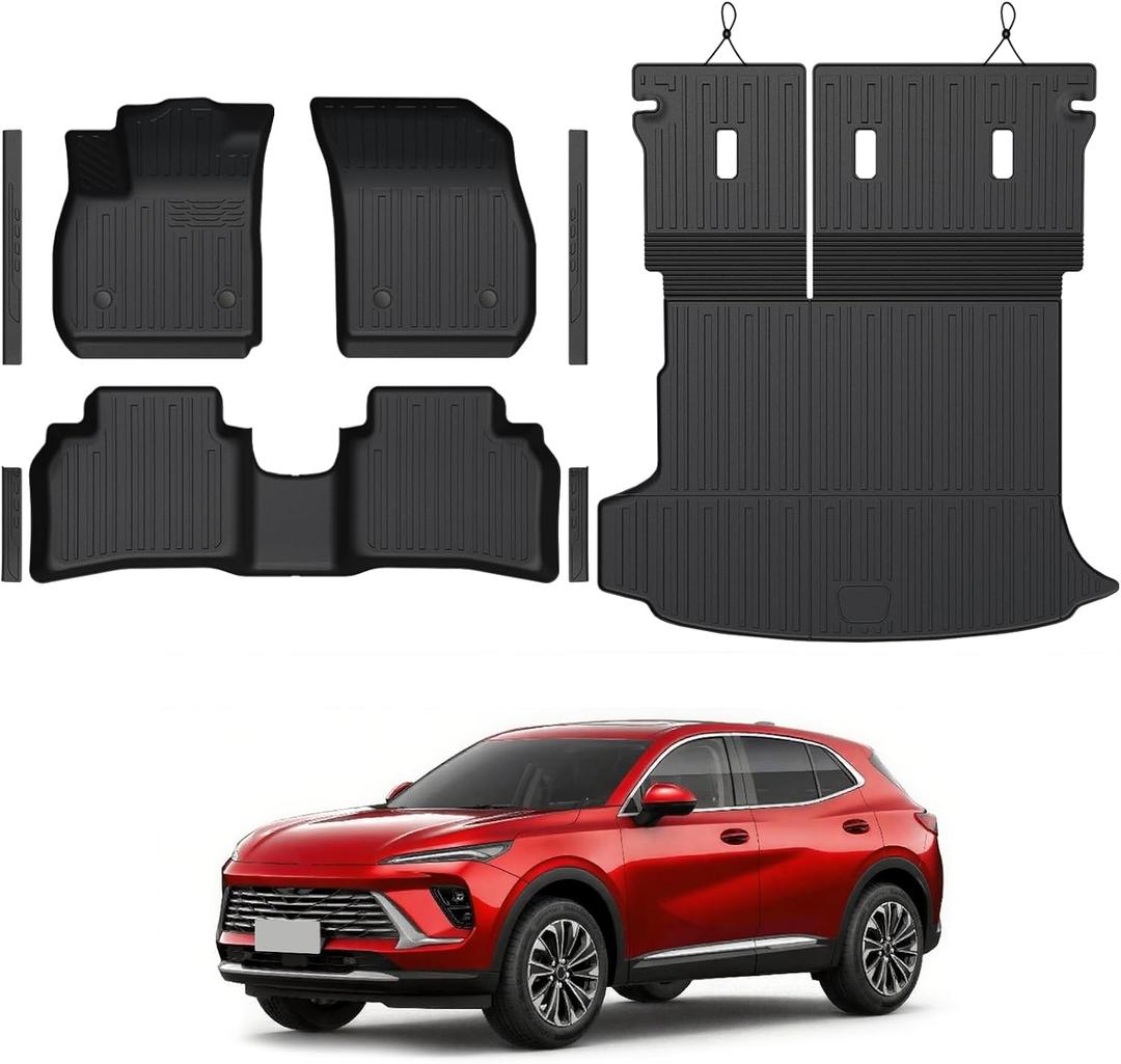 Floor Mats for 2021-2026 Buick Envision Accessories
Full-Coverage Mats Set with Integrated Cargo Liner & Backrest Mat, Odorless & Durable, All-Weather Protection, 3D Laser Fit