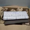 Collive Anti Fatigue Mats for Kitchen Floor, Cushioned Non Skid Kitchens Rug Sets of 2 Waterproof Padded Sink Rugs, Boho Floral Rug Comfort Standing Mat for Home Office, 17.3"x28" + 17.3"x47" (Blue)