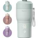 Papablic Pro Portable Bottle Warmer for Travel  Fast Heating, Built-in Sterilizer, 30W Fast Charge, 5-Temp Control, Easy-Clean Wide Mouth, Baby Milk Warmer for Breastmilk & Formula, Mint Green