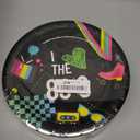 BLUE PANDA 80-Pack Retro 80s Party Plates for I Love the 1980s Birthday Supplies (Black, 9 in) - 80s Party Decorations