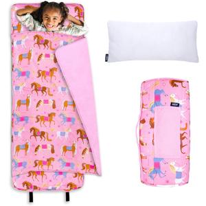 Wildkin Kids Original Nap Mat Cozy Kids Sleep Mat with Pillow, ideal for School & Travel