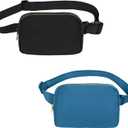 VOROLO Fanny Pack For Women And Men Crossbody Bag Belt Bag with Adjustable Strap Graduation Gifts (Black+Blue)