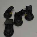 XSY&G Dog Boots,Waterproof Dog Shoes,Dog Booties with Reflective Rugged Anti-Slip Sole and Skid-Proof,Outdoor Dog Shoes for Medium to Large Dogs 4Pcs-Size5 (Size 5:2.7''x2.2'')(L*W) for 41-60 lbs, Black)