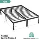Sweetcrispy Full Bed Frame - 14 Inch Metal Platform Bed Frames for with Storage Space Under Base, Sturdy Steel Slat Support, No Box Spring Needed