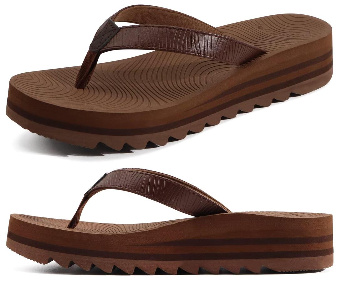 KuaiLu Women’s Flip Flops Ladies Yoga Mat Platform Thong Sandals Dressy Womans Lightweight Summer Slip On Beach Flip Flop Sandles, Soft Cushion Footbed, Arch Support 7
