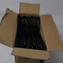 HOUSE DAY Black Plastic Hangers 50 Pack, Plastic Clothes Hangers with Built-in Hooks, Durable and Strong Plastic Coat Hangers for Closet, Space Saving Clothing Hanger for Shirts, Coats, Skirt, Dress