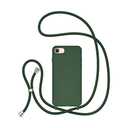 UEEBAI Crossbody Lanyard Phone case for iPhone SE 2022 5G/iPhone 7/iPhone 8/iPhone SE 2020, Silicone Phone Cover Necklace Cord Strap Soft Shockproof Protective Case for iPhone SE3/SE2 - Deep Green