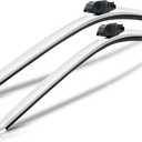 Clix Wipers Custom Colored Windshield Wiper Blades - White 24" + 20" Set of 2, Universal Fit Driver & Passenger, All-Season Automotive Replacement, Quick-Clip Install