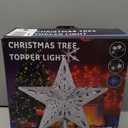 Christmas Tree Topper Lighted with 6 Pattern Projection Modes, Christmas Star Tree Topper Built-in LED Rotating Lights, 3D Glitter Dynamic Projection for Christmas Tree Decor(Gold)