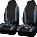 CAR PASS AquaShield Neoprene Waterproof Car Seat Covers for Front Seats Only, High Back Bucket Seat Cover,Airbag Compatible, Line Rider Seat Covers Universal Fit for Auto Truck Van SUV (Black Blue)