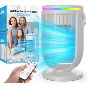 Portable Air Conditioners Fan,Portable AC Unit With 1200ML Water Tank,4-IN-1 Evaporative Air Cooler with Remote Control 7 Color Light Personal Mini Air Conditioner Portable for Room Car Portable Air Conditioners Fan,Portable AC Unit With 1200ML Water Tank,4-IN-1 Evaporative Air Cooler with Remote Control 7 Color Light Personal Mini Air Conditioner Portable for Room Car