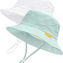 HONGTEYA Baby Sun Hat Toddler Boy Bucket Hat Kids Summer Beach Hat Wide Brim Sun Protection