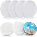 Patelai 6 Pcs DIY Round Coaster Mold Big Silicone Mold Epoxy Resin Coaster Molds Silicone Casting Molds for Casting Resin Cement, 3.93 inches/ 10 cm in Diameter