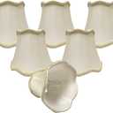Royal Designs, Inc. CSO-1028-5EG-6 Softback Scalloped Bell Chandelier Shade with Designer Trim, 3 x 5 x 4.5, Eggshell, 6-Pack