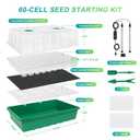 Seed Starter Tray with Timed Grow Light, 2 Pack 80 Cells Plant Starter Tray Seedling Starter Kit with Humidity Domes Base Indoor Mini Greenhouse Plant Germination Trays for Seeds Growing Starting