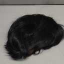 BERON Mens Black Wigs Short Straight Black Wig Male Black Wig Heat Resistant Daily Wear Costume Synthetic Wigs Come with Wig Cap (Natural Black)