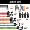 HORUSDY 28-Piece Premium Bungee Cords with Hooks, Includes 10, 18, 24, 36, 48, Bungee Cord Assortment (10 to 48 Inch)