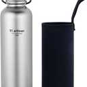 Titanium Water Bottle Sports Bottle Ultralight Wide Mouth Leakproof Durable for Outdoor Camping Hiking Cycling (750ml) (25.4 Ounces)