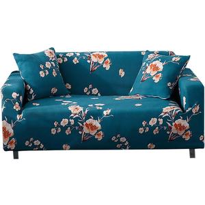 HOOBUY Printed Sofa Cover Stretch Couch Covers Sofa Slipcovers for 2 Cushion Couch and Loveseat with Two Free Pillow Case 11#(2 Seater/Loveseat)