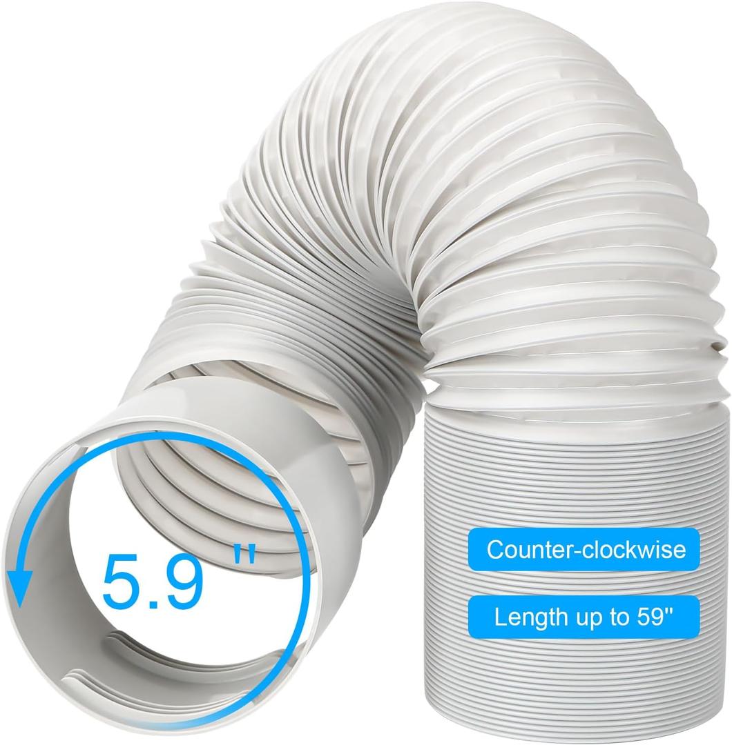 Portable Air Conditioner Hose Kit AC Hose with Coupler 5.9" Dia 59" Length Universal Flexible Exhaust Hose for Portable Air Conditioner Vent