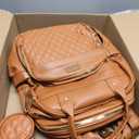 Leather Baby Diaper Bags with Changing Station,Extra large Capacity Baby Diaper Bag Backpack,Waterproof Baby Essentials(Brown)