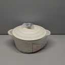 Enameled Cast Iron Dutch Oven - Umite Chef 5QT Pot with Lid & Cotton Potholders - Heavy-Duty Cookware for Bread Baking, Braising, Stews, Roasting(Cream White)