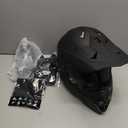 DOT Adult ATV Dirt Bike Helmet with Goggles Gloves & Mask Adjustable Sun Visor Motorcycle Adult Helmet Off-Road Motocross Downhill Moped MX for Unisex-Adult-809 Matte Black, (XX-Large)