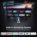 HAPPRUN 1500 ANSI Lumens Outdoor Projector with Built-in Streaming Apps, 4K Decoding Resolution, Auto Focus, Dolby Audio, Smart Projector with WiFi 6 and Bluetooth 5.2, Indoor Home Theater