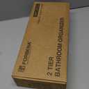 Forbena White 2 Tier Bathroom Organizer Countertop, Small Counter Top Organizer for Bathroom Decor, Modern Kitchen Counter Shelf for Snack, Vanity Makeup Organizers and Storage Tray for Bedroom