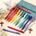 Engrowtic 100 Pcs Christian Mothers Day Bulk Bible Verse Pens Inspirational Quotes Scripture Ballpoint Pens Gift for Bible Women Sunday School Study(Rainbow Color)
