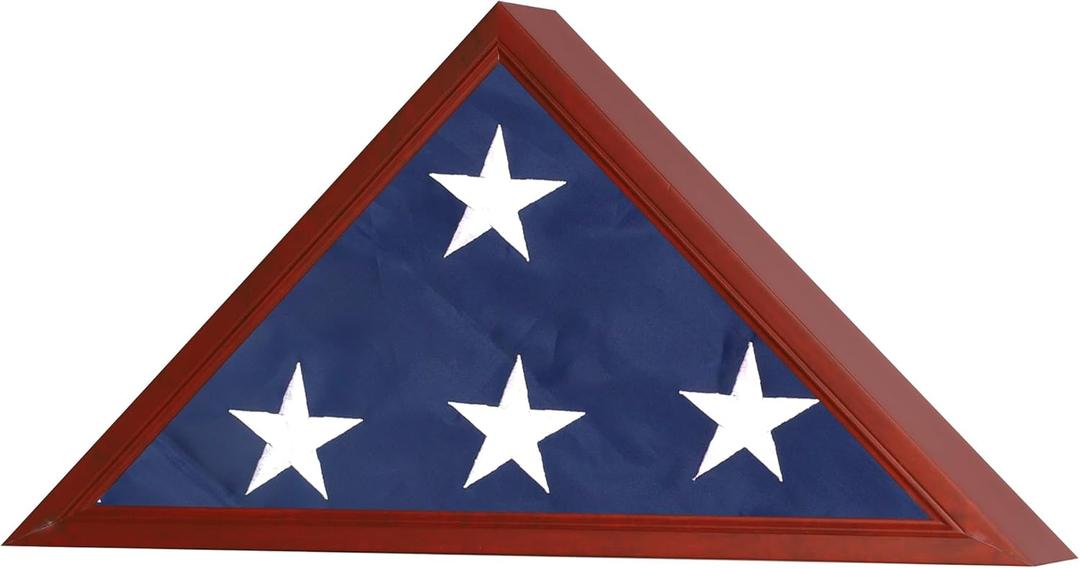 Flag Display Case Shadow Box Frame Holder for 4'x6' Folded Flag, Not for Burial
